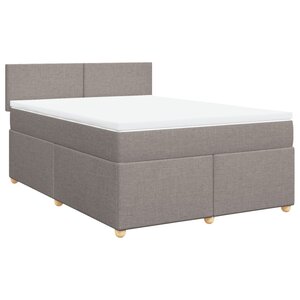 vidaXL Sommier à lattes de lit avec matelas Taupe 140x190 cm Tissu
