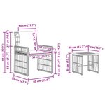 vidaXL Ensemble de meubles d'extérieur 3 Pièces Noir et Gris foncé
