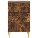 vidaXL Table de chevet Chêne fumé 43 x 39 5 x 66 5 cm