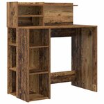 vidaXL Bureau avec rangement Bois Ancien 90 x 48 x 101 5 cm