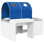 vidaXL Lit avec Tunnel 4 Pièces Chêne Artisanal et Bleu Bois d'ingénierie