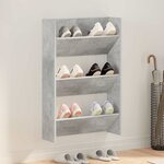 vidaXL Armoire à chaussures murale Gris béton 60x18x90 cm Aggloméré