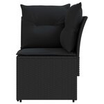 vidaXL Sofa de jardin avec accoudoirs et sofa d'angle 2 Pièce Noir