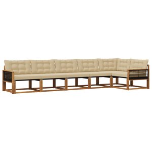 vidaXL Ensemble de canapés d'extérieur 6 Pièces Naturel et Beige