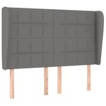 vidaXL Tête de lit avec oreilles Gris foncé 147x23x118/128 cm Tissu