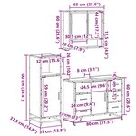 vidaXL Ensemble de meubles de salle de bain 3 Pièces Sonoma gris