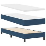 lit à ressort avec matelas vidaXL bleu 80x200 cm en tissu