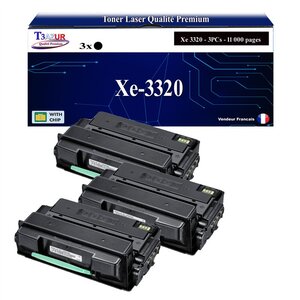 T3AZUR -3x Toners compatibles avec Xerox Phaser 3320 (106R02307/106R02305) - Noir