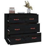 vidaXL Buffet Noir 80x40x75 cm Bois massif de pin