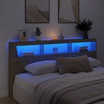 vidaXL Armoire tête de lit avec LED chêne sonoma 200x17x102 cm