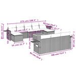 vidaXL Salon de jardin 11 Pièces avec coussins gris résine tressée