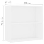 vidaXL Bibliothèque blanc 80x30x76 5 cm bois d'ingénierie