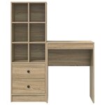 vidaXL Bureau avec tiroir avec étagère 2 Pièces Chêne Sonoma