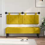 vidaXL Tête de lit suspendue Jaune Velours
