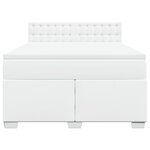 vidaXL Sommier à lattes de lit avec matelas Blanc 140x200cm Similicuir
