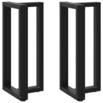 vidaXL Pieds de table de bar en forme de T  2 pièces  noir  40 x 35 x (90-91) cm  acier