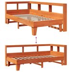 vidaXL Lit bibliothèque sans matelas cire marron 75x190 cm pin massif