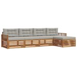vidaXL Ensemble de canapés d'extérieur 5 pc Gris Naturel et Clair