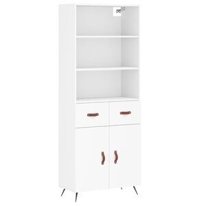 vidaXL Buffet haut Blanc 69 5x34x180 cm Bois d'ingénierie