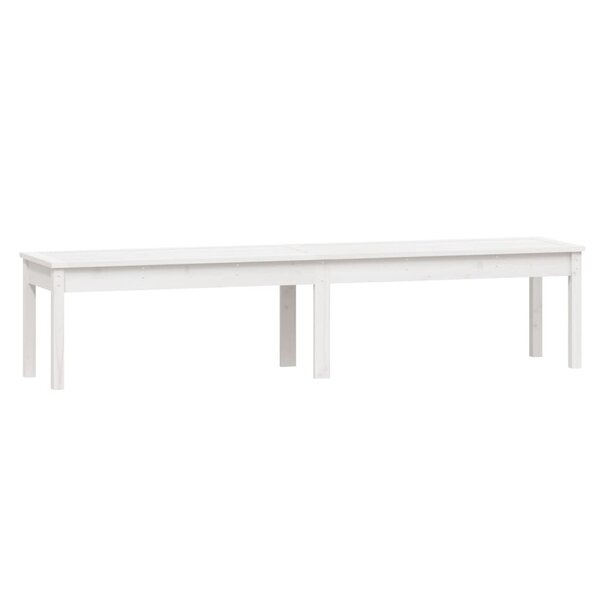 vidaXL Banc de jardin à 2 places blanc 203 5x44x45 cm bois massif pin