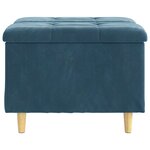 vidaXL Pouf de rangement avec coussin Bleu 60 x 60 x 45 cm Velours