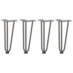 vidaXL Pieds en épingle à cheveux pour table basse 4 pièces Acier naturel 30 cm Acier massif