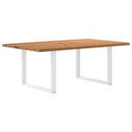 vidaXL Table à manger et bord naturel bois massif chêne rectangulaire