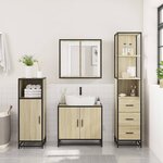 vidaXL Ensemble de meubles de salle de bain 3 Pièces chêne sonoma