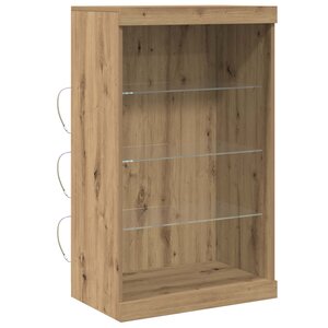 vidaXL Buffet LED Chêne artisanal 60 5 x 37 x 100 cm Bois d'ingénierie