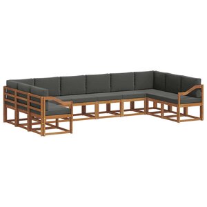 vidaXL Ensemble de canapés d'extérieur 10 Pièces Naturel et Anthracite