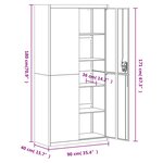 vidaXL Classeur blanc 90x40x180 cm acier