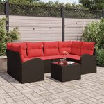 vidaXL Ensemble de canapé de jardin Marron 55 x 55 x 37 cm polyrotin