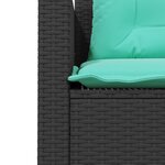 vidaXL Canapé de jardin avec table et coussins en forme de L noir