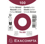 Paquet 100 Fiches Sous Film - Bristol Dots Non Perforé - 74x105mm - Blanc - X 40 - Exacompta