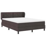 vidaXL Lit boxspring avec matelas Marron foncé 160 x 200 cm tissu