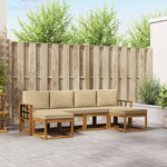 vidaXL Ensemble de canapés d'extérieur 6 Pièces Naturel et Beige