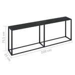 vidaXL Table console Noir 220x35x75 5 cm Verre trempé
