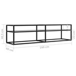 vidaXL Meuble TV transparent 160x40x40 5 cm verre trempé