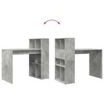 vidaXL Bureau Gris béton 108 x 55 x 103 5 cm Bois d'ingénierie