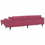 vidaXL Canapé en velours avec coussin 3 Pièces Bordeaux 208 cm Velours