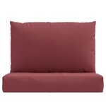 vidaXL Coussins de palette lot de 2 rouge bordeaux mélangé tissu
