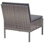vidaXL Salon de jardin 6 Pièces avec coussins résine tressée gris