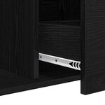 Buffet vidaXL Chêne noir Bois de chêne massif  Acier enduit de poudre