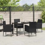 vidaXL Ensemble de salle à manger pour jardin 5 Pièces Noir Poly rotin