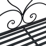 vidaXL Banc de jardin avec coussin Noir 104 x 54 x 93cm Acier