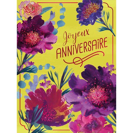 Grande carte anniversaire joyeux anniversaire - fleurs - draeger paris - La  Poste