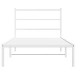 vidaXL Cadre de lit métal avec tête de lit blanc 107x203 cm