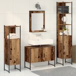 vidaXL Ensemble meubles salle de bain 4 pièces Bois vieilli Bois d'ingénierie