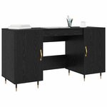vidaXL Bureau avec porte Chêne noir 140 x 50 x 75 cm Bois d'ingénierie