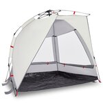 vidaXL Tente de plage 2 personnes gris libération rapide imperméable